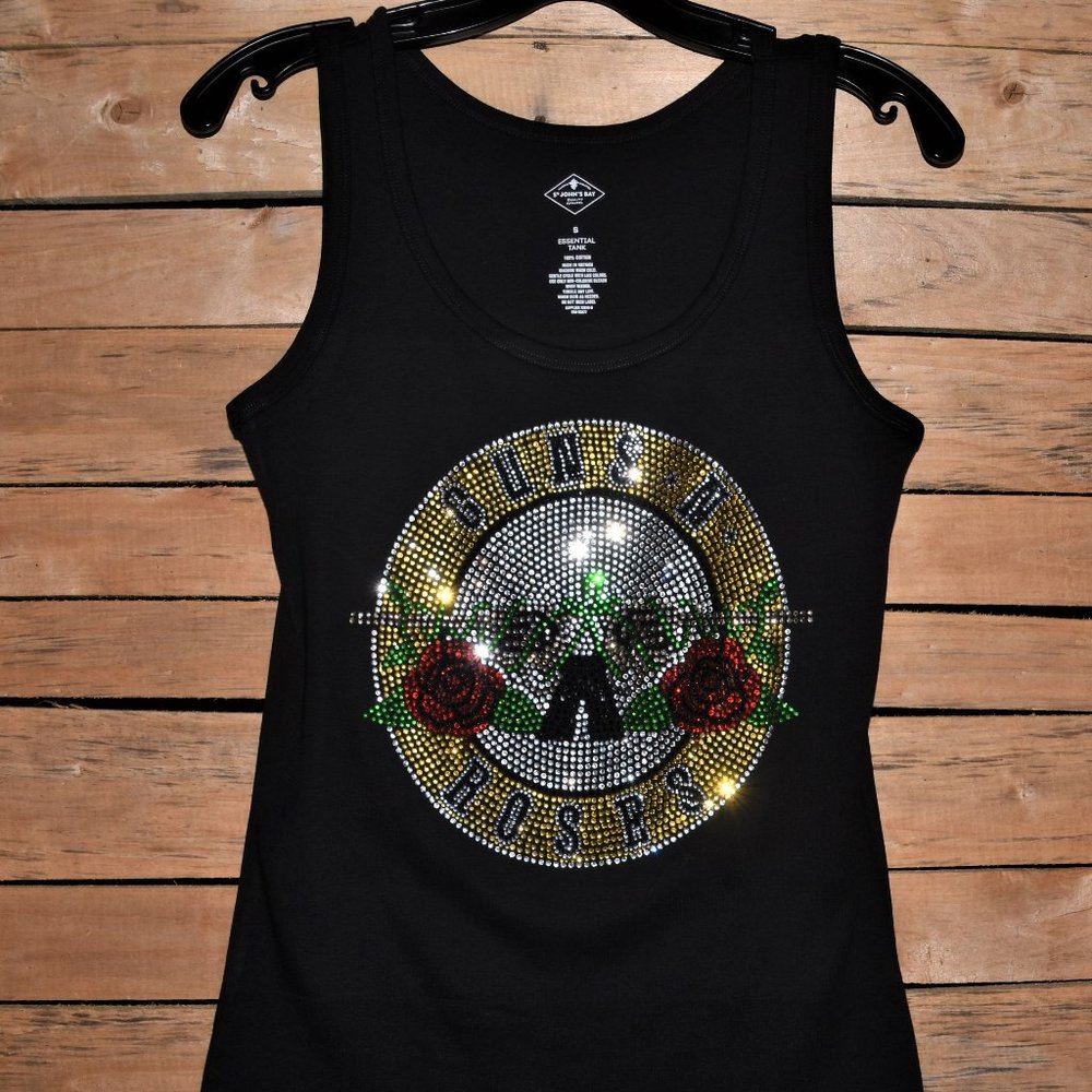 Guns N Roses   Rhinestone  bling sleeveless tank top  XS,S,M,L,XL,XXL,…